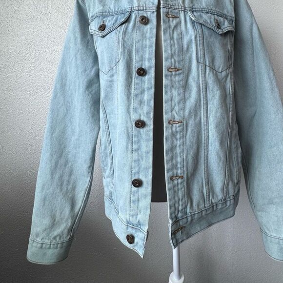 Brooklyn Cloth Denim Jacket Trucker Western Blue Pockets SZ M - Picture 9 of 12